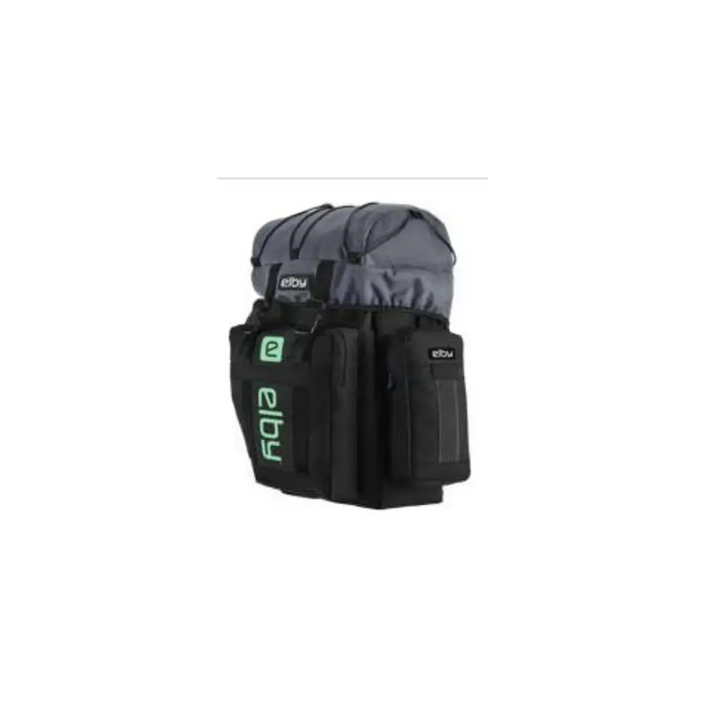 Bicycle Pannier Bag - Black And Grey With Pistachio Logo - ELBE08157